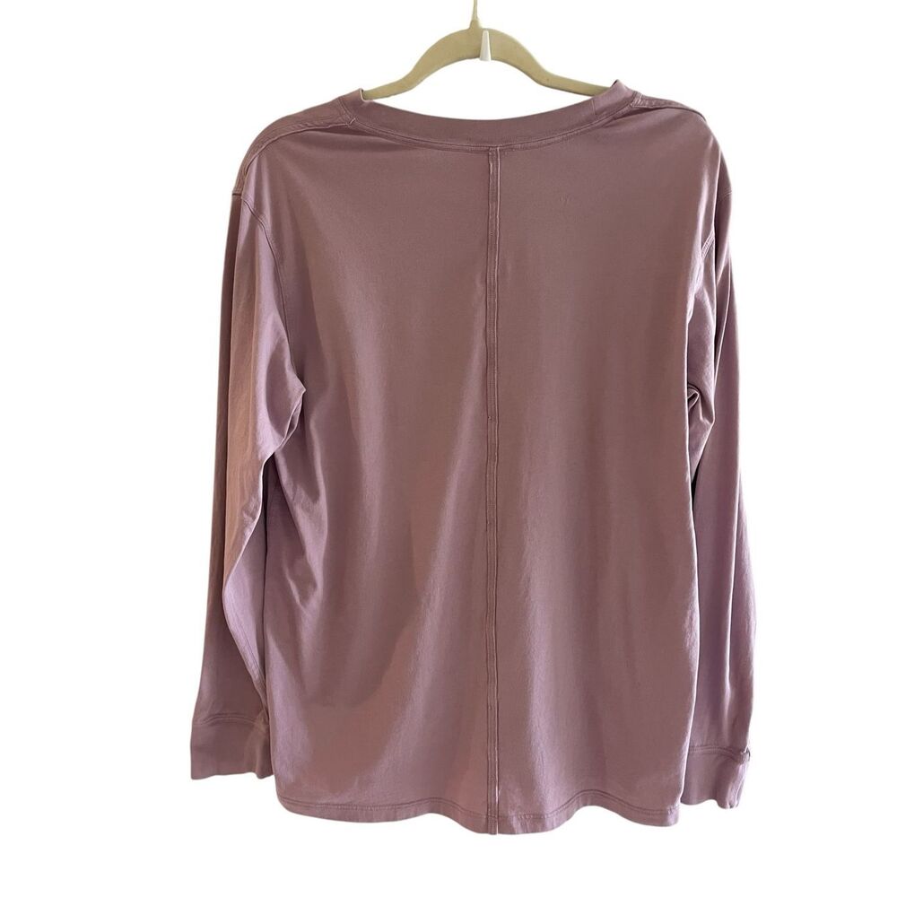 Lululemon All Yours Lavender Long Sleeve Cotton Top Women’s Size Medium Large 10 - Picture 3 of 4